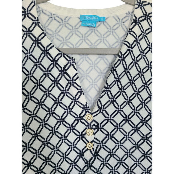 J.McLaughlin Lightweight Sweater Modal Cotton Top 1/4 Button Front Size S NWOT - Picture 2 of 6